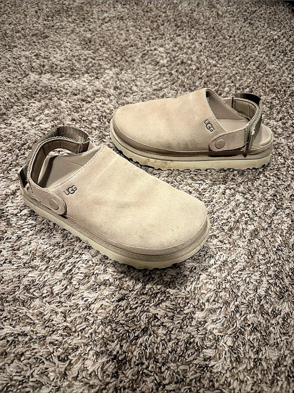 UGG Goldenstar Clog Platform Backstrap Sandals in Beige